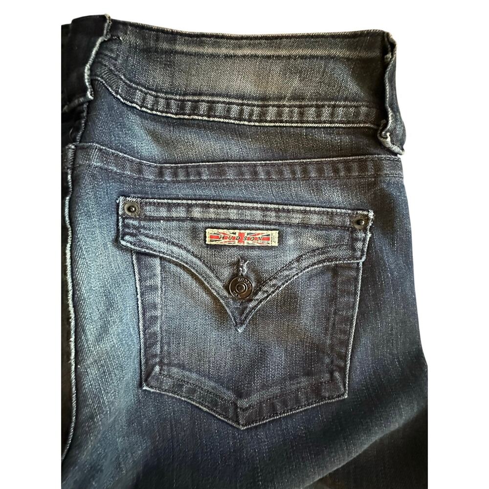 Hudson Flare Jeans 29 Y2K Indie Sleaze Bootcut Dark Wash Flap Pocket Made in USA